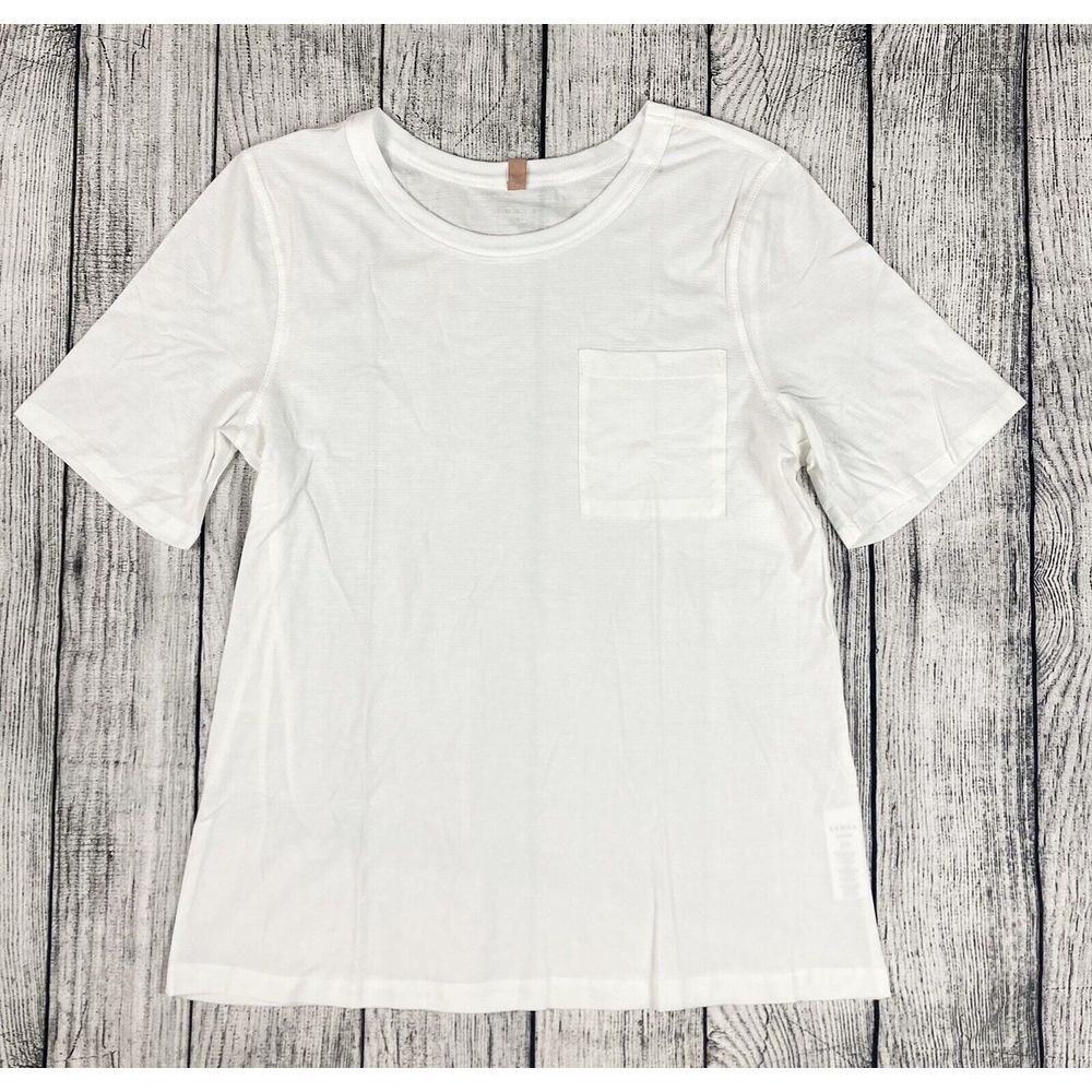 NEW‎ Lunya Cool Cotton Every Body Pocket Tee T-Shirt White Sz M - Picture 3 of 6